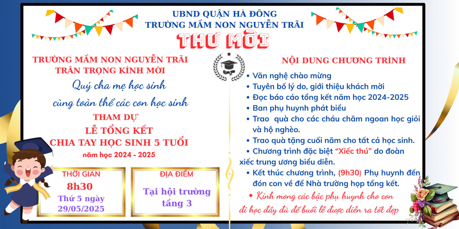 Thông báo về chương trình Lễ tổng kết năm học 2024-2025